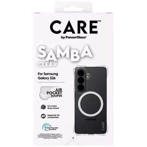 CARE by PanzerGlass Samba Transparent Qi suojakuori Samsung Galaxy S26 läpinäkyvä