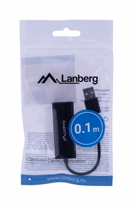 Lanberg NC-0100-01 -kaapeliliitäntä/-adapteri USB-A RJ-45 musta