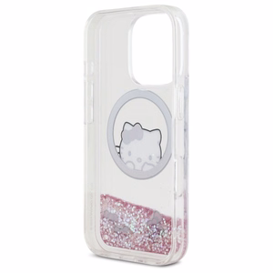 Hello Kitty Liquid Glitter Sweet Kitty Bows MagSafe Suojakuori iPhone 16 Pro Max:lle - valkoinen