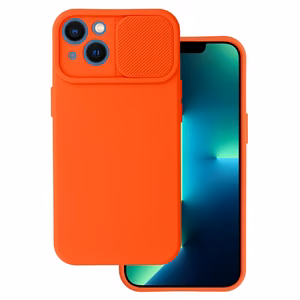Camshield Soft Suojakuori iPhone 14:lle oranssi