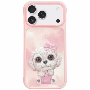 NIMMY Suojakuori BIG EYED PET 2.0 Dog iPhone 17 Pro Max:lle - vaaleanpunainen