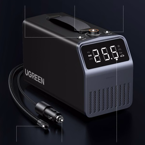 Ugreen 150 PSI 12V Electric Car Tire Pump with Digital Display - Gray