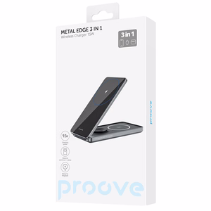 Proove langaton laturi Metal Edge 3 in 1 harmaa