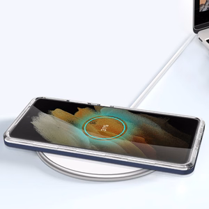 Clear 3in1 suojakuori Samsung Galaxy S23 Ultra:lle silikoninen kuori kehyksellä sininen