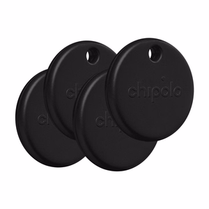 Chipolo POP Bluetooth-paikannin vaihdettavalla paristolla iOS- ja Android-laitteille, 4 kpl, musta