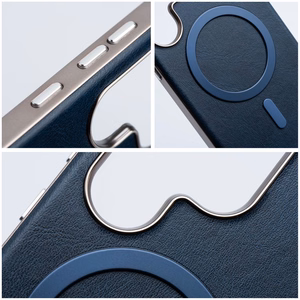 Gentleman Mag Cover Suojakuori iPhone 14 PRO:lle - MagSafe-yhteensopiva laivastonsininen