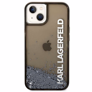 Karl Lagerfeld Liquid Glitter Elong suojakuori iPhone 14 Plus:lle - musta