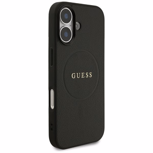 Guess Grained Ring MagSafe Suojakuori iPhone 17:lle - Musta