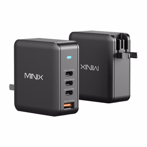 Minix P165 GaN seinälaturi, 3x USB-C ja 1x USB-A -portit