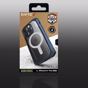 Raptic X-Doria Secure Case iPhone 14 Pro MagSafe panssaroitu suojus sininen