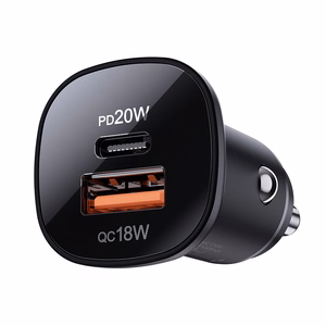Acefast auton laturi 38W USB Type C / USB, PPS, Power Delivery, Quick Charge 3.0, AFC, FCP musta (B1 black)