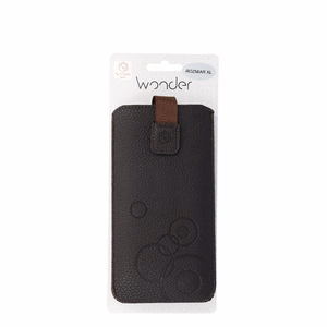 WONDER Deko Pouch Case (koko XXL) Samsung S25 Ultra/S24 Ultra/M35/M23/A16 5G/Xiaomi Redmi 14C:lle suklaa
