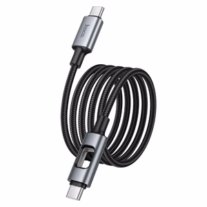 LED-kaapeli USB-C – USB-C Hoco 3A 60W 1,2 m U144, musta