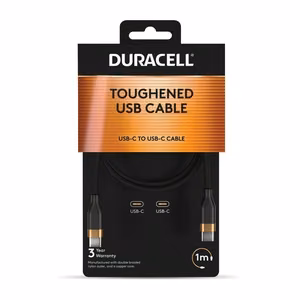 Duracell USB-C-kaapeli (DRU5010A) – 1 m, USB-C ↔ USB-C