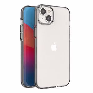 Spring Case tapauksessa iPhone 14 Plus silikoni tapauksessa kehys musta