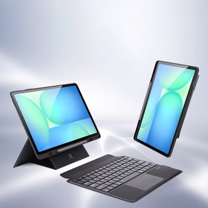 Dux Ducis DK -sarjan näppäimistökotelo Samsung Tab S10 FE+ (Plus) -mallille taustavalaistuksella, musta