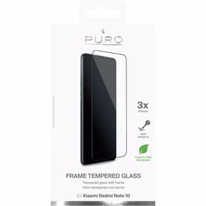 Puro Frame tempered-glass screen protector for Xiaomi Redmi Note 10, black frame