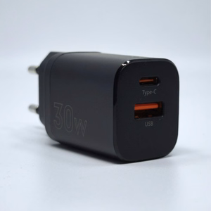 Seinälaturi MX CARBON 30W PD+QC USB-A+C musta