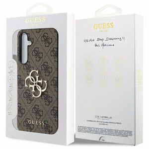 Guess 4G Big Metal Logo Suojakuori Samsung Galaxy A55:lle - ruskea