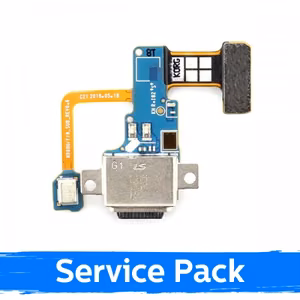 Charging Port Compatible With Samsung N960 Note 9 With Flex / Silver (Service Pack)