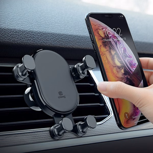Crong Gravity Auto-Lock painovoimatoiminen autopuhelinpidike 4.7–6.5" puhelimille, musta