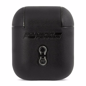 Ferrari FESA2LEBK AirPods-suoja musta/musta On Track Leather -nahkainen suojus