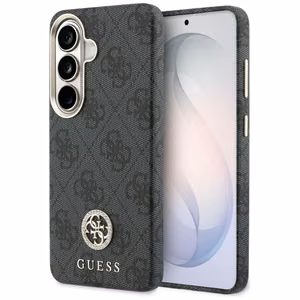 Guess suojakuori 4G Rhinestone Round Logo MagSafe Samsung Galaxy S26:lle musta
