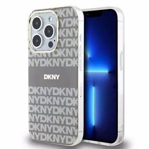 DKNY IML Mono ja Raita MagSafe Suojakuori iPhone 15 Pro:lle - beige