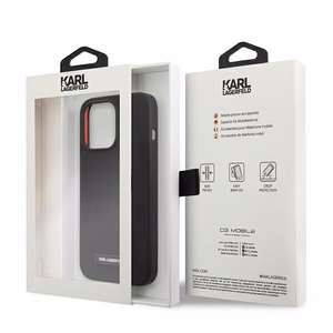Karl Lagerfeld Silikoni Plaque Case iPhone 13 Pro Max - musta