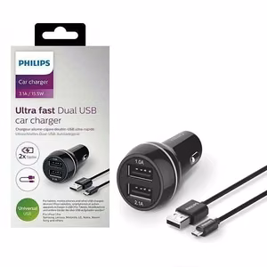 Autolaturi Philips (2xUSB 3.1A) musta