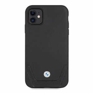 BMW nahkainen rei'itetty kotelo iPhone 11 / Xr - musta