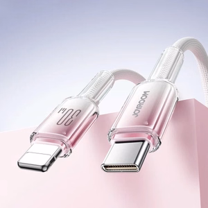 Joyroom S-A42 Crystal-Clear Series 30W USB-C - Lightning -kaapeli 1,2 m - valkoinen
