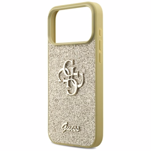 Guess Fixed Glitter Big 4G Suojakuori iPhone 17 Pro Maxille - kultainen