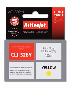 Activejet ACC-526YN – keltainen mustekasetti, korvaa tuotteen Canon CLI-526Y, 10 ml, Supreme