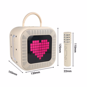 Blavec kannettava Bluetooth-kaiutin WS-09 Karaoke Fun - 10W 2 mikrofonilla ja näytöllä (WS09-2MBE) beige
