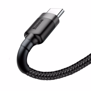 USB-kaapeli Baseus Cafule Type-C 1,0m 3A harmaa-musta CATKLF-BG1