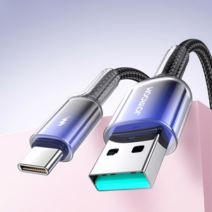 Joyroom S-A42 Crystal-Clear Series 3A USB-A - USB-C -kaapeli 1,2 m - musta