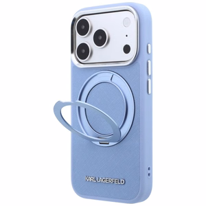 Vaaleansininen KARL LAGERFELD -suojakuori IPHONE 18 Pro/17 Pro (Saffiano Classic Logo) -puhelimelle, MagSafe-yhteensopiva