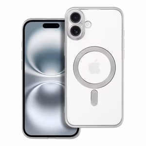 Suojakuori iPhone 16 PLUS:lle Electro Mag Cover yhteensopiva MagSafe-version kanssa hopeinen