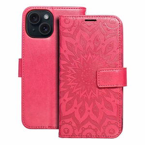 MEZZO Kirjasuojakuori iPhone 15:lle mandala magenta