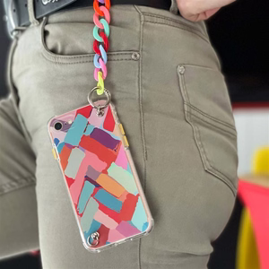 Väri Chain Case geeli joustava joustava kotelo kansi ketju riipus iPhone 13 Pro monivärinen (4)