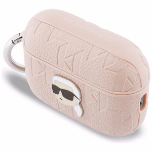 Karl Lagerfeld Monogram Karl Head Suojakuori AirPods Pro 3:lle - Vaaleanpunainen
