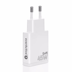 laturi GaN 1x USB-C, 1x USB Quick Charge 3.0 45W PD valkoinen