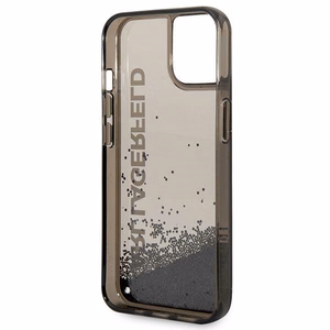 Karl Lagerfeld Liquid Glitter Elong suojakuori iPhone 14 Plus:lle - musta