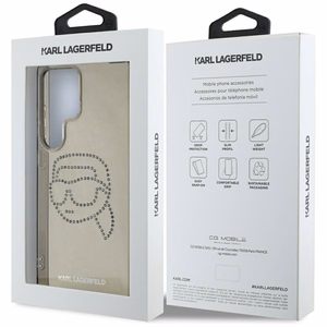 Karl Lagerfeld Rhinestones Karl Head Logo Suojakuori Samsung Galaxy S25 Ultra Musta