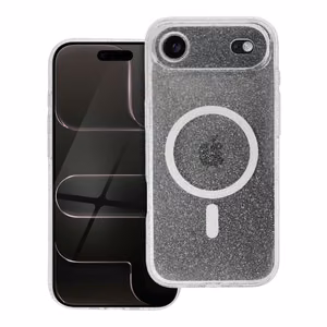 Suojakuori iPhone 17 AIR:lle Clear Mag Cover (STR / CAMERA PROTECTION) yhteensopiva MagSafen kanssa läpinäkyvä glitter