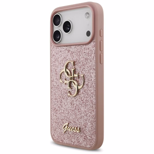 Guess Fixed Glitter Big 4G -suojakuori iPhone 18 Pro Max / 17 Pro Max -malleille, vaaleanpunainen