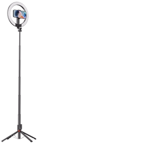 Blavec Selfie Ring Lamp Aluminium Aura LED RGB P-50 25 cm kolmijalka + kauko-ohjain + 2,3 m musta (vaurioitunut pakkaus)