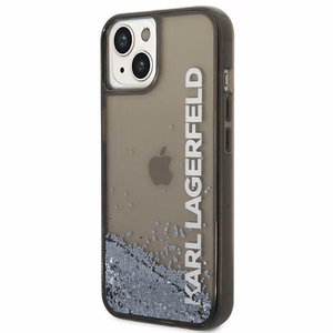 Karl Lagerfeld KLHCP14SLCKVK iPhone 14 6.1 musta / musta kovakuori Liquid Glitter Elong