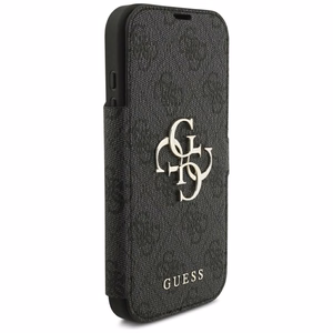 Guess Book 4G Metal Logo -lompakkokotelo iPhone 18 Pro / 17 Pro -malleille, musta